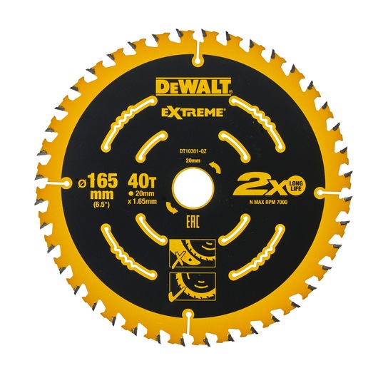 EXTREME 2nd Fix Circular Saw Blade 165mm 20mm Bore 40T