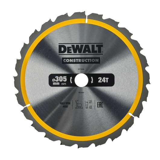 Construction Circular Saw Blade Stationary - Fast Rip 305mm 24T